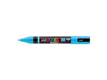 Uni Posca PC-5BR akrylový popisovač, štětcový hrot 1-4 mm, světle modrý odstín 8