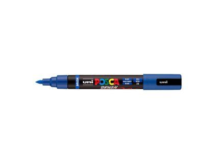 Uni Posca PC-5BR akrylový popisovač se štětcovým hrotem, stopa 1-4 mm, modrá 33