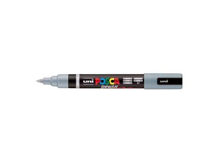Uni Posca PC-5BR akrylový popisovač, štětcový hrot 1-4 mm, šedý odstín 37