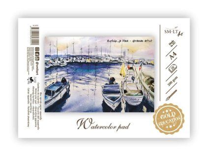 Studentský akvarelový blok SM.LT Art A4, 200 g, 20 listů, kroužková vazba, cold press