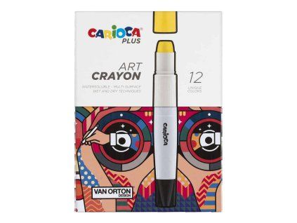 Carioca Art PLUS sada 12 vodou rozpustných voskovek, hladká textura a krycí stopa