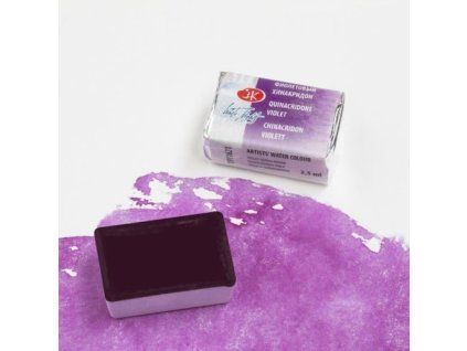 White Nights Quinacridone Violet 621, granulující akvarelová barva v pánvičce 2,5 ml, pigment P.V.15