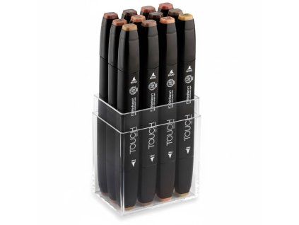 ShinHan TOUCH Twin Marker sada 12 ks lihové fixy v přírodních hnědých odstínech
