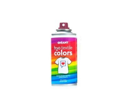 Ghiant H2O barva na textil ve spreji 150 ml, karmínová, vodní báze, fixace žehlením