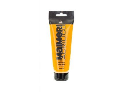 Akrylová barva Maimeri Acrilico 75 ml, odstín Orange Yellow 072, transparentní, oranžovožlutá