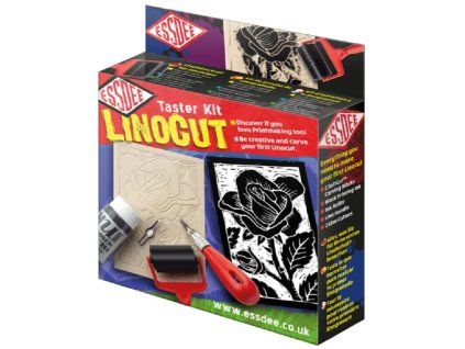 ESSDEE Linocut Taster Kit, sada na linoryt s SoftCut liny, rydly, válečkem a barvou