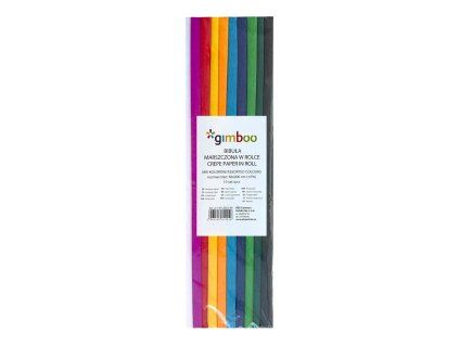 Gimboo sada krepových papírů 50x200 cm, 10 rolí v barevném mixu pro tvoření