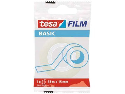 Lepicí páska Tesa BASIC 15 mm × 33 m, transparentní