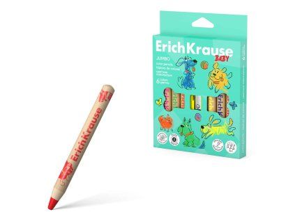 Dětské pastelky ErichKrause BABY JUMBO 3v1, tuha 8 mm, 6 barev