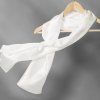 Hedvábná šála Silk Pongé 5, rozměr 28 x 130 cm, přírodní bílé hedvábí