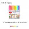 Sada 8 fixů Monami Fabric Marker Brush SET B pro malování na světlý textil