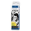 Faber-Castell Pitt Artist Pen Manga Black sada 4 ks, hroty XS, S, F a B, černé