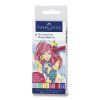 Faber-Castell Pitt Artist Pen Brush Manga Shojo, sada 6 ks, teplé barvy, štětcový hrot