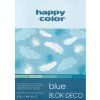 Blok barevných papírů Happy Color Deco Blue A4 170 g, 20 listů v modrých odstínech