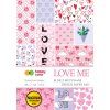 Designový blok s motivy LOVE ME – 15 listů, 30 motivů, 80 g/m2 | Happy Color