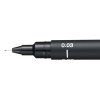 Liner Uni PIN 003 černý, kalibrovaný hrot, světlostálý inkoust na vodní bázi, 0,03 mm
