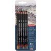 Sada tónovaných uhlů Derwent Tinted Charcoal, 6 barevných odstínů v tužkovém provedení