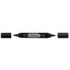Centropen Double Marker 1666 permanentní fix černý, válcový hrot 1 mm a klínový hrot 1-4 mm