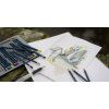 Derwent Watercolour pastelky s vodou rozpustným pigmentem pro akvarel techniku