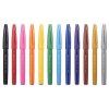 Pentel Touch Brush Sign Pen, přehled 12 základních barevných odstínů sady