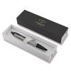 Parker IM Achromatic Grey BT, stiskací mechanismus, černé detaily, modrá náplň