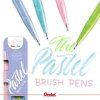 Pentel Brush Sign Pen SES15 sada 4 pastelových barev, flexibilní štětcový hrot