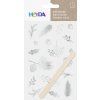 Heyda propisot stříbrný 10x19 cm, motiv větvičky, suchý obtisk na papír a lepenku