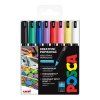 Sada popisovačů Uni Posca PC-1MR, 8 ks v základních barvách, jemný hrot