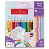Faber-Castell Colour Grip akvarelové pastelky, sada 18+6 ks, motiv Jednorožec