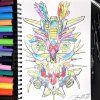 Uni Posca 3ML, vysoce krycí třpytivý inkoust, voděodolný po zaschnutí, světle modrý odstín 8