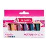 Sada metalických akrylových barev Talens Art Creation Acrylic, 6 tub po 12 ml