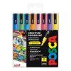 Uni Posca PC-3M akrylový popisovač sada 8 třpytivých barev, šířka stopy 0,9 až 1,3 mm