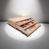 Mont Marte dřevěný organizér na stůl ze dřeva buku, 3 zásuvky, rozměry 25,5 x 10 x 40 cm
