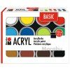 Marabu Acrylic Paints Basic sada 12 kelímků po 18 ml, krycí akrylové barvy