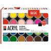 Sada 24 kelímků akrylových barev Marabu Acrylic Paints BASIC, každý kelímek 18 ml