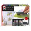 Marabu Acryl Color sada pro squeegee techniku Pastel, 6 akrylových barev 25 ml + stěrka