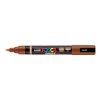 Akrylový popisovač Uni Posca PC-5BR se štětcovým hrotem, hnědá 21, šířka stopy 1-4 mm