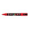 Uni Posca PC-5BR akrylový popisovač se štětcovým hrotem, červená 15, stopa 1-4 mm